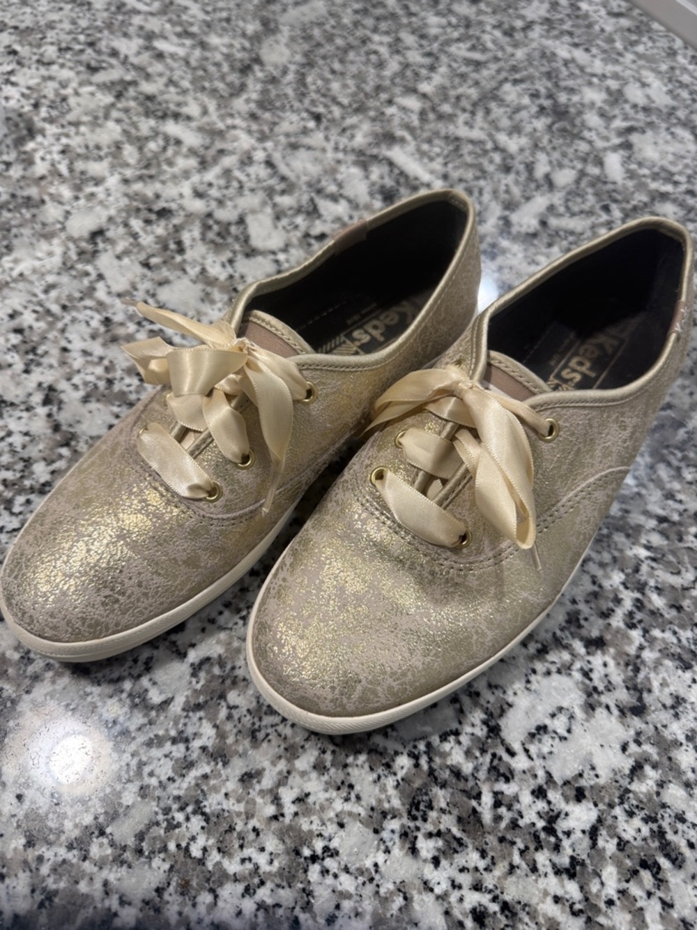 Keds Women's Metallic Champagne Lace-Up Sneakers